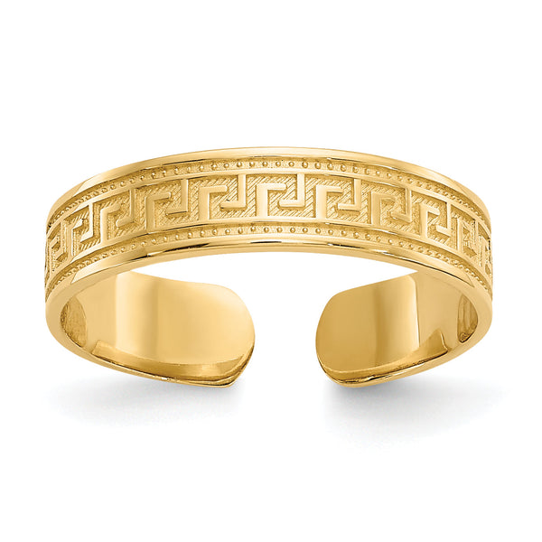 10K Greek Key Toe Ring