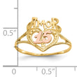 10k Two-Tone Amor 15 Heart Ring
