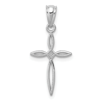 10k White Gold Passion Cross Charm