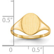 10k 10.0x8.5mm Closed Back Signet Ring, Size 6 - Birthstone Company