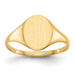 10k 10.0x8.5mm Closed Back Signet Ring, Size 6 - Birthstone Company