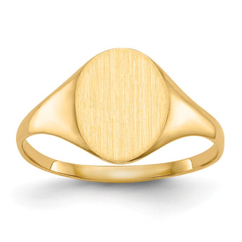 10k 10.0x8.5mm Closed Back Signet Ring, Size 6 - Birthstone Company