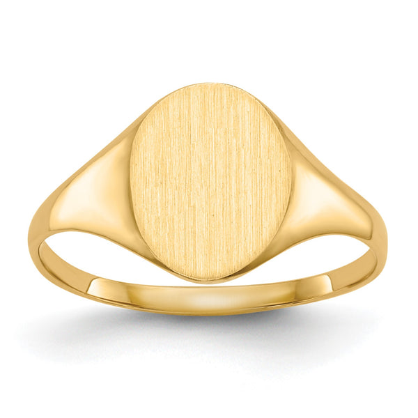 10k 10.0x8.5mm Closed Back Signet Ring, Size 6 - Birthstone Company