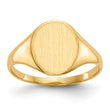 10k 11.0x9.5mm Closed Back Signet Ring, Size 5 - Birthstone Company