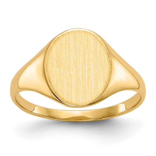 10k 11.0x9.5mm Closed Back Signet Ring, Size 5 - Birthstone Company