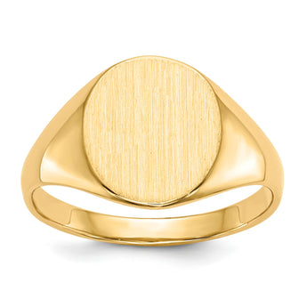 10k 11.0x9.5mm Open Back Signet Ring, Size 5 - Birthstone Company