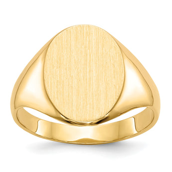 10k 14.0x10.0mm Closed Back Signet Ring, Size 6.75 - Birthstone Company