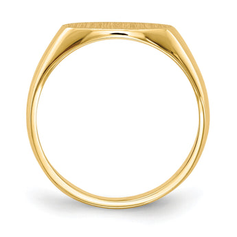 10k 6.5x11.5mm Closed Back Signet Ring, Size 6 - Birthstone Company