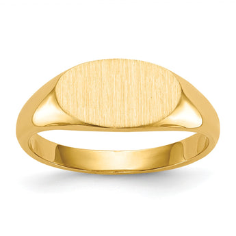 10k 6.5x11.5mm Closed Back Signet Ring, Size 6 - Birthstone Company