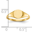 10k 6.5x7.5mm Closed Back Signet Ring