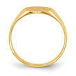 10k 8.5x9.5mm Closed Back Signet Ring