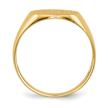 10k 10.5x11.0mm Closed Back Signet Ring