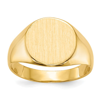 10k 10.5x11.0mm Closed Back Signet Ring, Size 6 - Birthstone Company