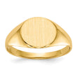 10k 8.5x9.5mm Open Back Signet Ring, Size 6 - Birthstone Company
