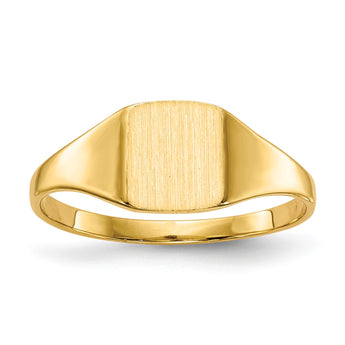 10k 6.5x7.0mm Closed Back Signet Ring, Size 6 - Birthstone Company