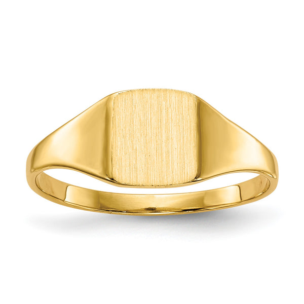 10k 6.5x7.0mm Closed Back Signet Ring, Size 6 - Birthstone Company