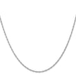 14K White Gold 16 inch Carded 1.35mm Cable Rope with Spring Ring Clasp Chain - Birthstone Company