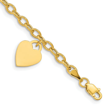 10k Dangle Heart Anklet