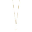 10k Diamond-cut 3mm Beaded Semi-solid Rosary Necklace