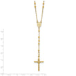10k Diamond-cut 3mm Beaded Semi-solid Rosary Necklace