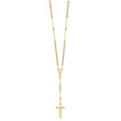 10k Diamond-cut 4mm Beaded Semi-solid Rosary 24 inch Necklace