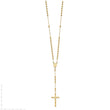 10k Diamond-cut 4mm Beaded Semi-solid Rosary 24 inch Necklace