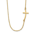 10k Small Sideways Curved Cross Necklace