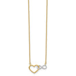 10kY & White Rhodium Heart with Infinity Symbol Necklace
