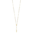10k Tri-color Polished Faceted Beads Rosary Necklace