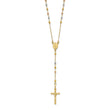 10k Tri-color Polished Faceted Beads Rosary Necklace