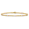 10K Tri-color Diamond-cut Beaded 7.5in Bracelet