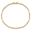 10K Tri-color Diamond-cut Beaded 7.5in Bracelet