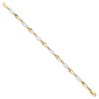 10k Two-Tone 7in Polished Fancy Link Bracelet