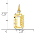 10ky Casted Small Diamond-cut Number 0 Charm