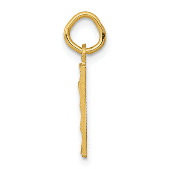10ky Casted Small Diamond-cut Number 1 Charm