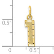 10ky Casted Small Diamond-cut Number 1 Charm