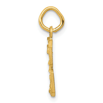 10ky Casted Small Diamond-cut Number 3 Charm