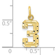 10ky Casted Small Diamond-cut Number 3 Charm