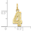 10ky Casted Small Diamond-cut Number 4 Charm