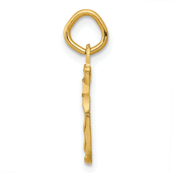 10ky Casted Small Diamond-cut Number 5 Charm