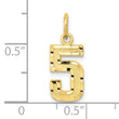 10ky Casted Small Diamond-cut Number 5 Charm