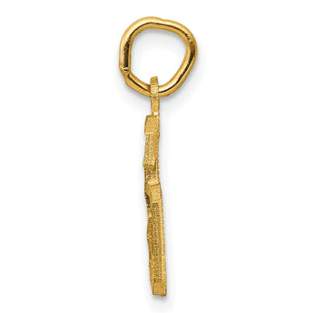 10ky Casted Small Diamond-cut Number 6 Charm