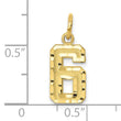 10ky Casted Small Diamond-cut Number 6 Charm