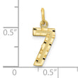 10ky Casted Small Diamond-cut Number 7 Charm