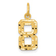 10ky Casted Small Diamond-cut Number 8 Charm
