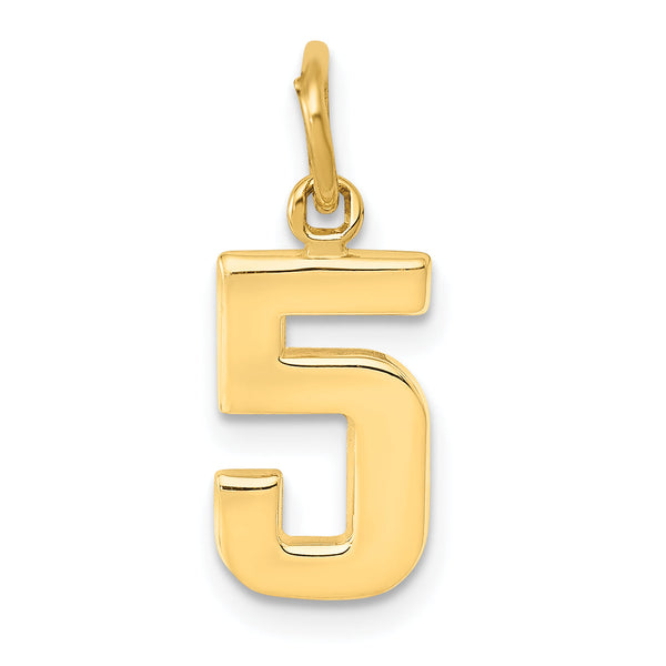 10ky Casted Small Polished Number 5 Charm