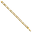 10k Lite 7mm Triple Link Charm Bracelet