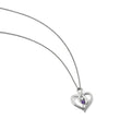 10K White Gold Necklace with Clear and Purple Crystal Topaz