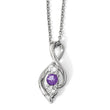 10K White Gold Survivor Legacy Necklace with Purple and White Topaz