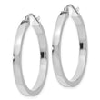 10k White Gold 2x3mm Rectangle Tube Hoop - Birthstone Company